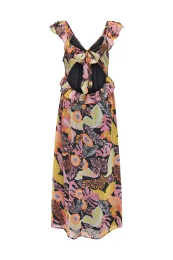 JDY Vestido Largo Estampado Sin Mangas Negro Clearance