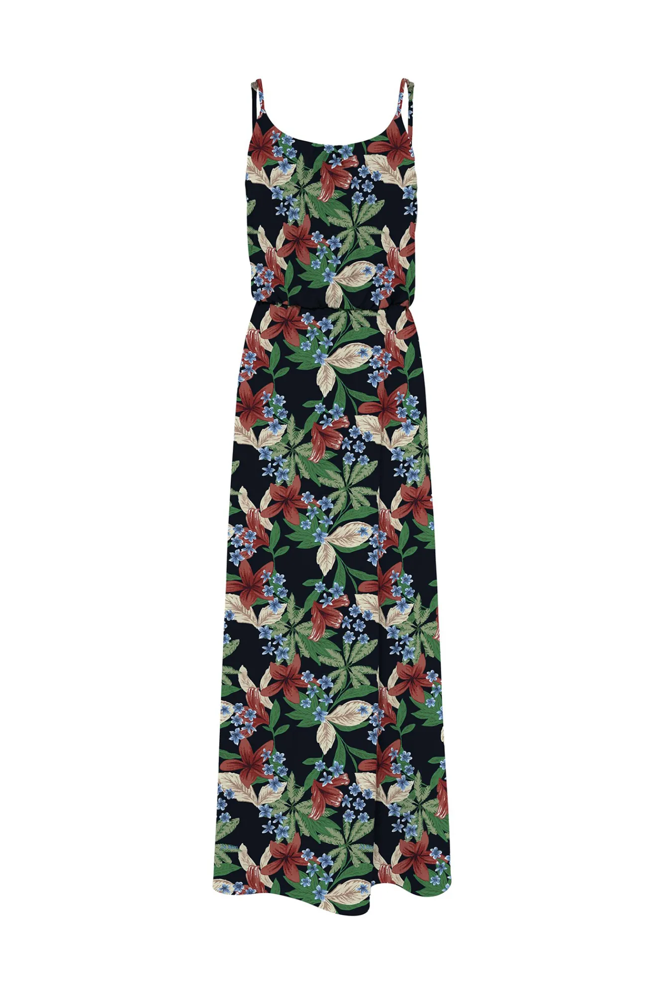 Only Vestido Largo Estampado Tirantes Naranja Clearance