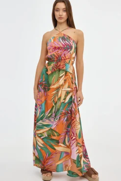Inside Vestido Largo Halter Print Multicolor Discount