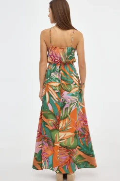 Inside Vestido Largo Halter Print Multicolor Discount