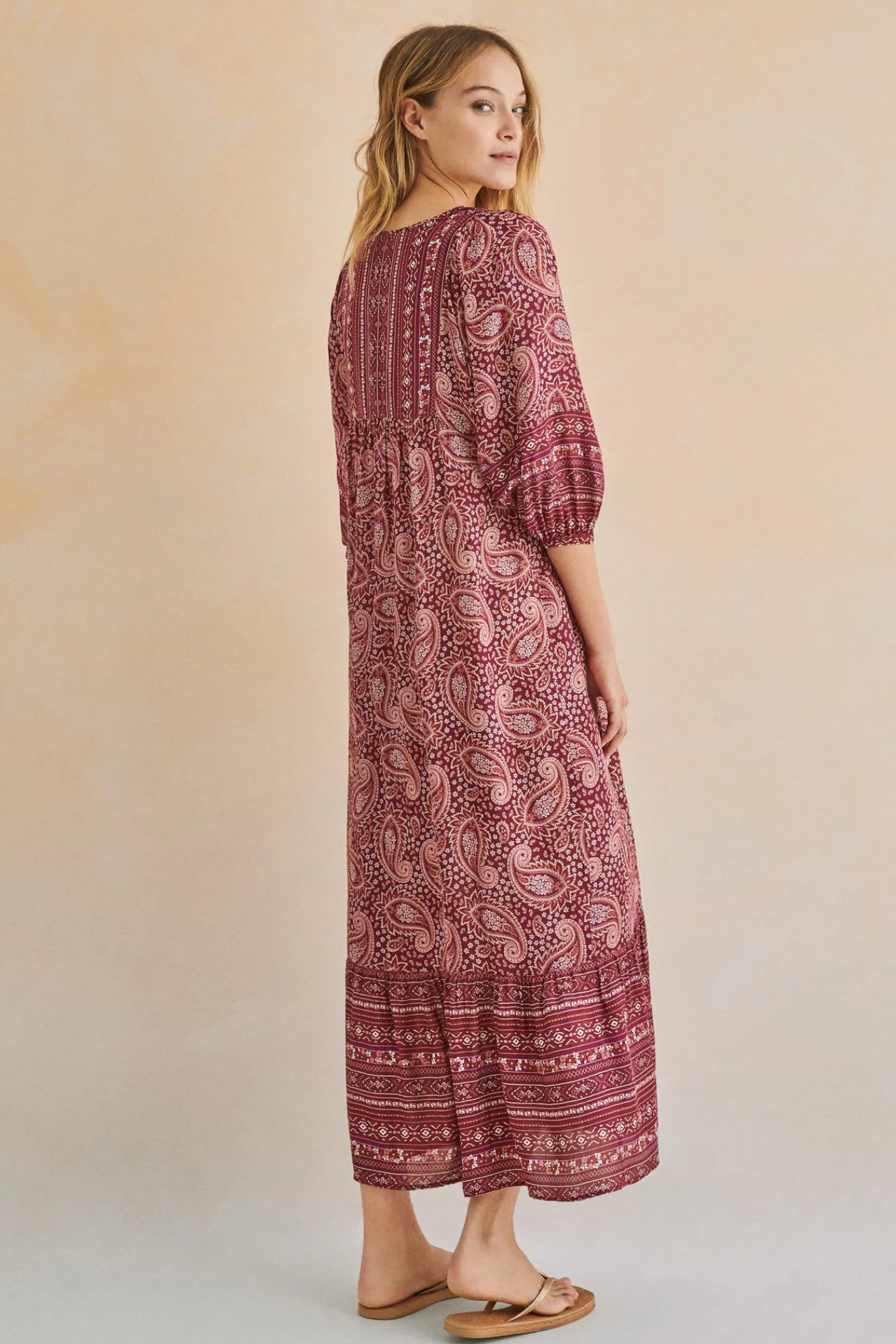 Women'secret Vestido Largo Hindu Estampado Hot