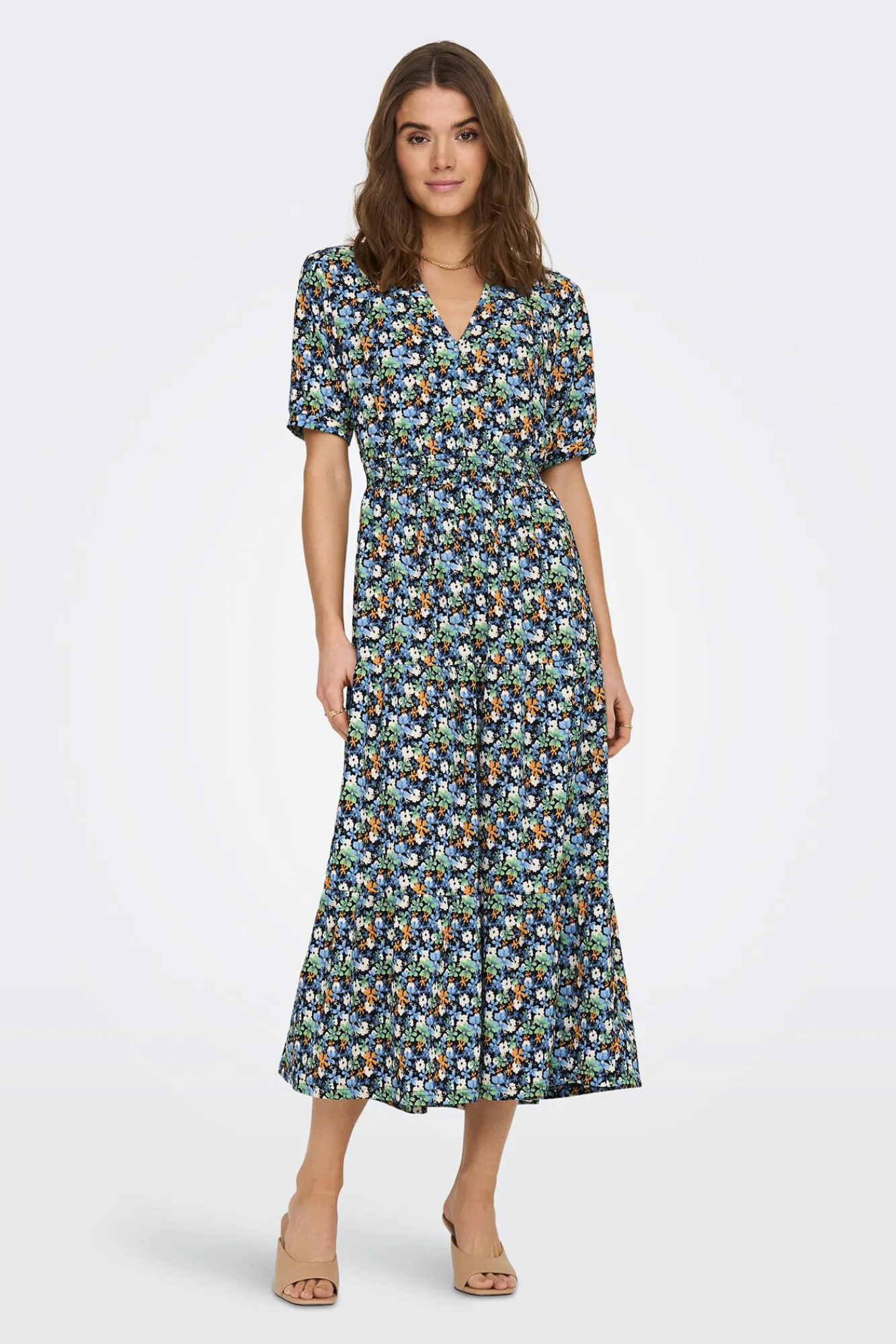JDY Vestido Largo Manga Corta Negro Sale