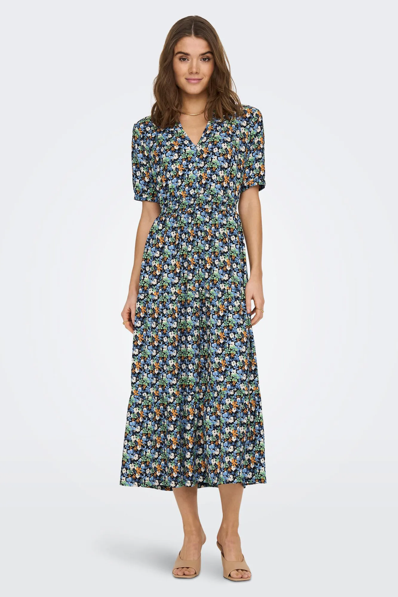 JDY Vestido Largo Manga Corta Negro Sale