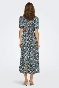 JDY Vestido Largo Manga Corta Negro Sale