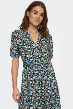 JDY Vestido Largo Manga Corta Negro Sale