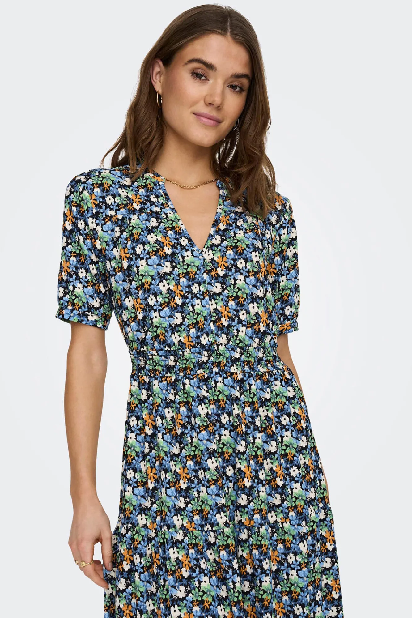 JDY Vestido Largo Manga Corta Negro Sale