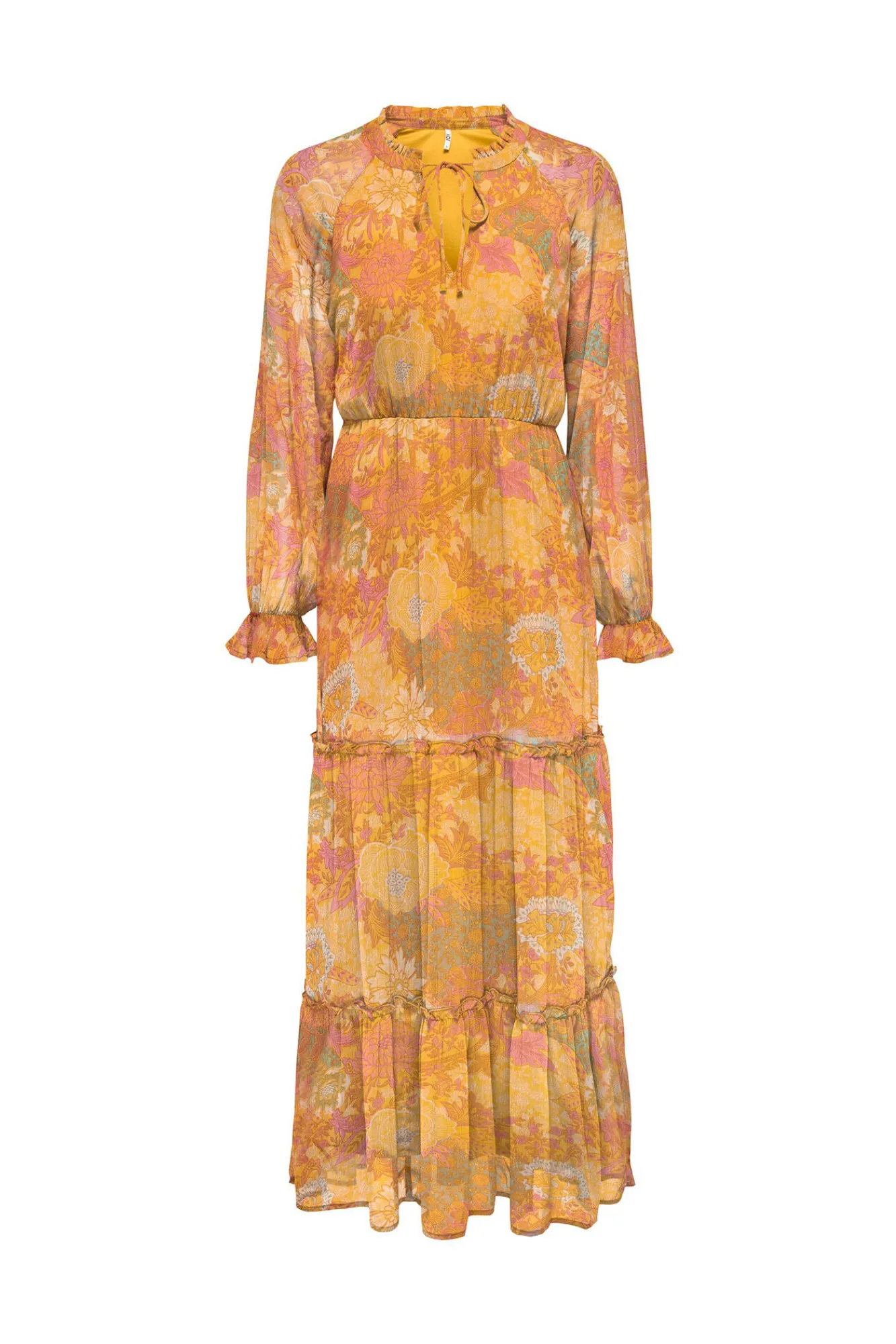 JDY Vestido Largo Manga Larga Amarillo Outlet