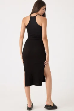 Inside Vestido Largo Rib Negro Clearance