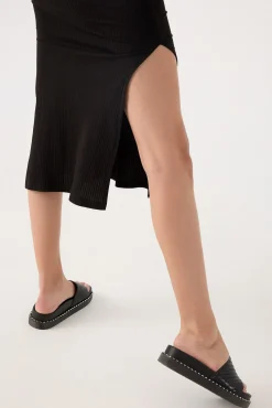 Inside Vestido Largo Rib Negro Clearance