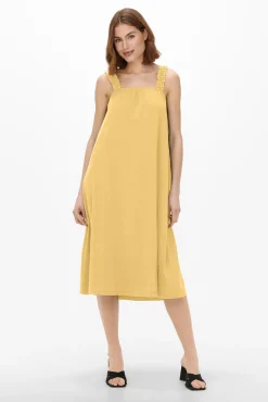 Only Vestido Largo Sin Mangas Amarillo Hot