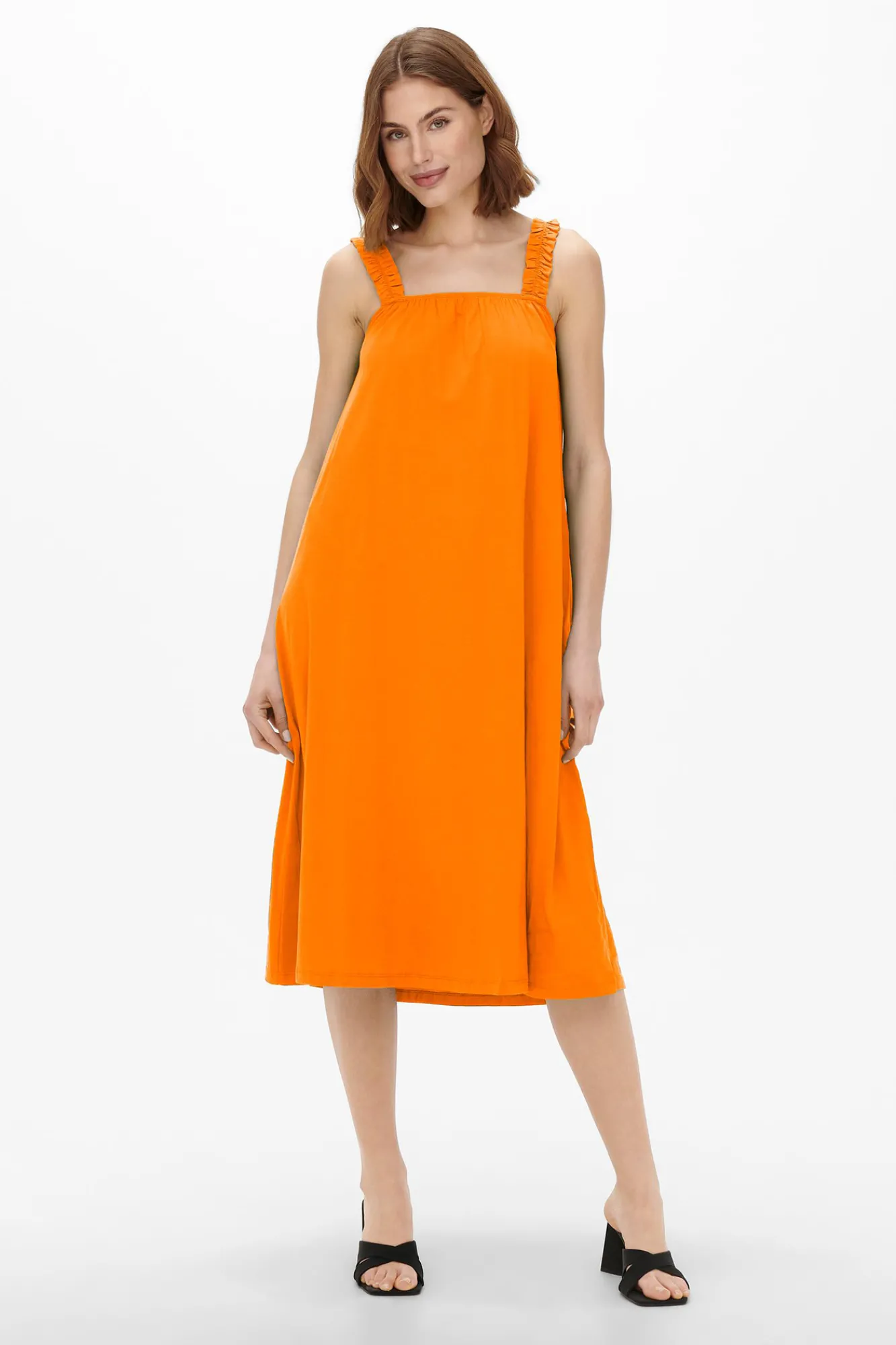 Only Vestido Largo Sin Mangas Naranja Discount
