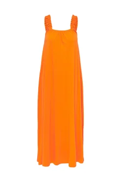 Only Vestido Largo Sin Mangas Naranja Discount