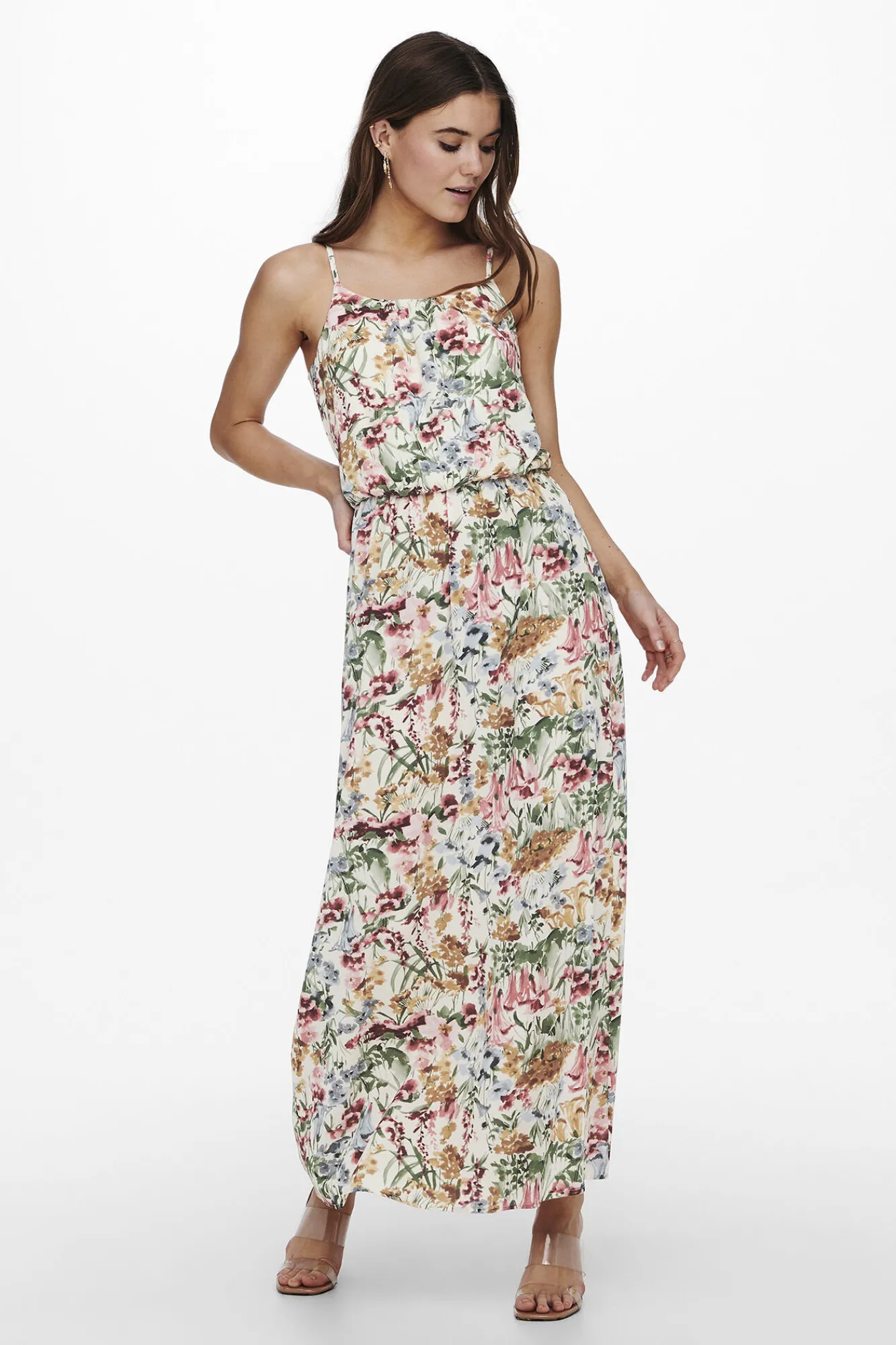 Only Vestido Largo Tirantes Blanco Online
