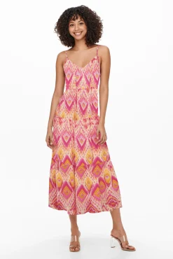 Only Vestido Largo Tirantes Rosa Online