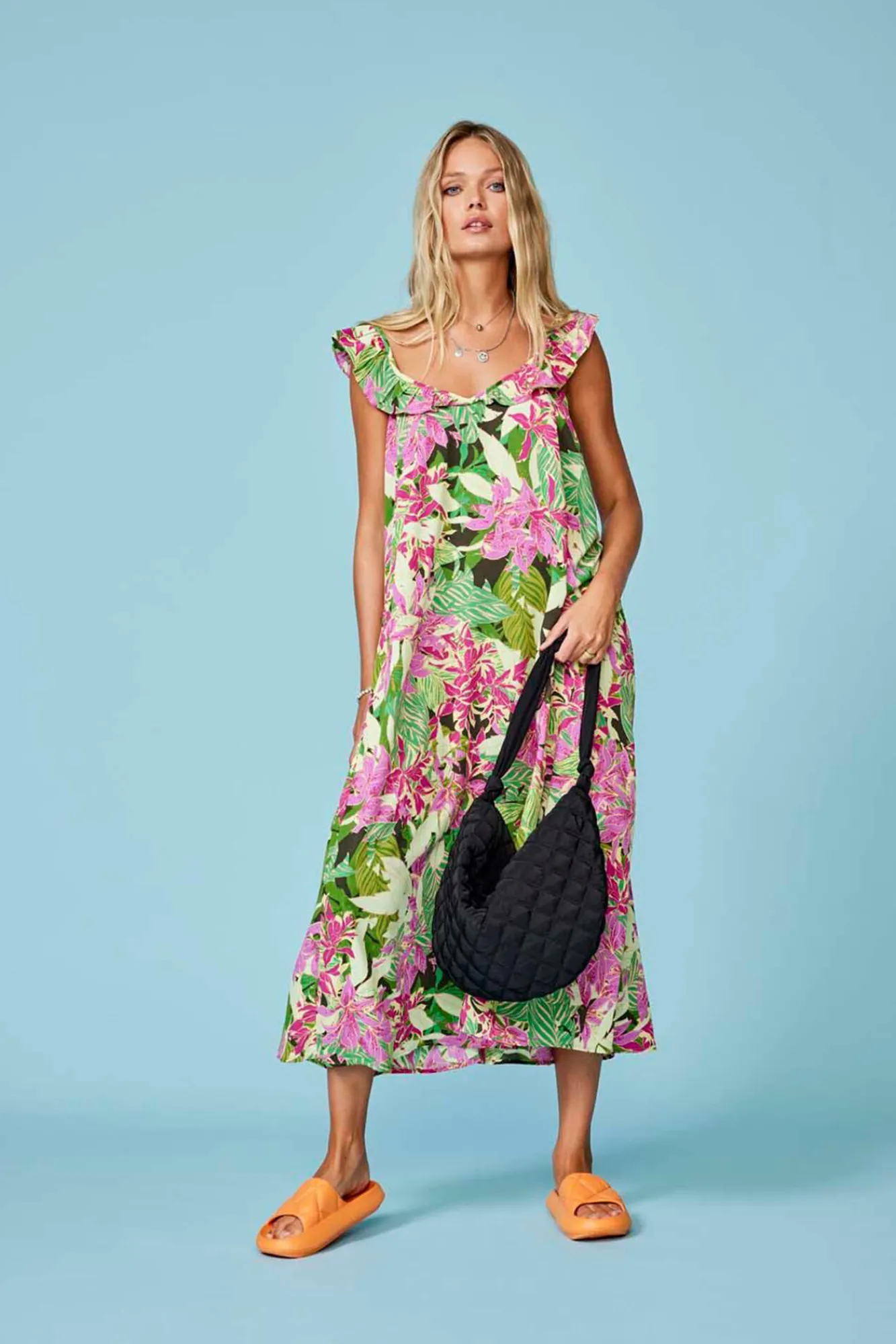 Only Vestido Largo Tirantes Verde Hot