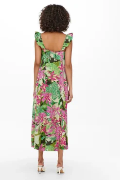 Only Vestido Largo Tirantes Verde Hot