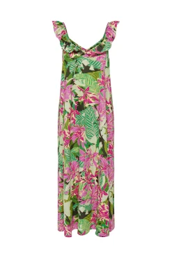 Only Vestido Largo Tirantes Verde Hot