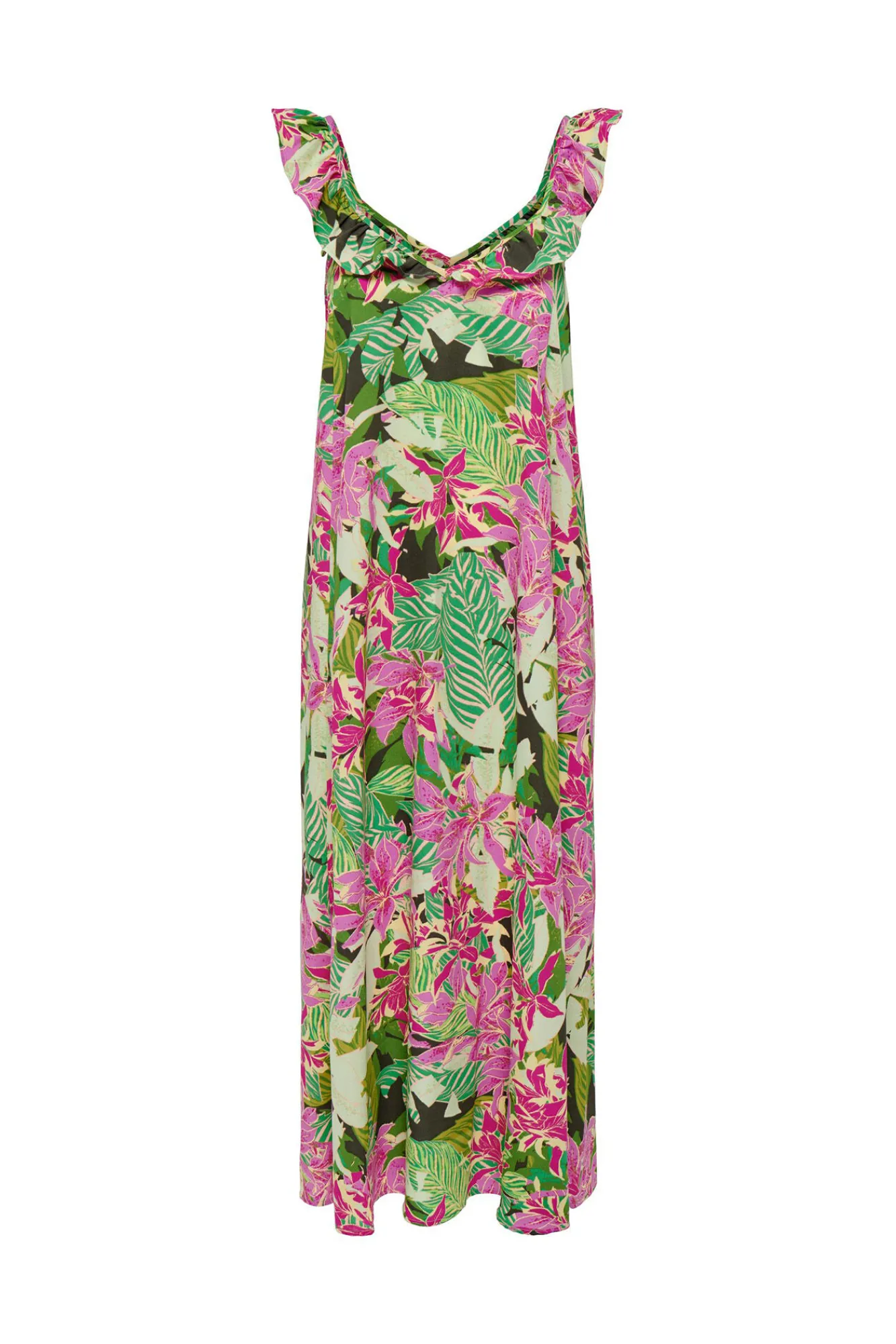 Only Vestido Largo Tirantes Verde Hot