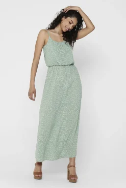 Only Vestido Largo Tirantes Verde Outlet