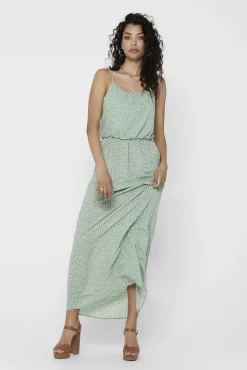 Only Vestido Largo Tirantes Verde Outlet