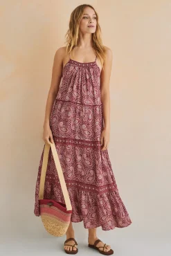 Women'secret Vestido Largo Tirantes Hindu Estampado Sale