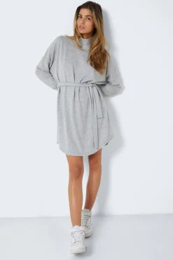 Noisy May Vestido Manga Larga Gris Claro
