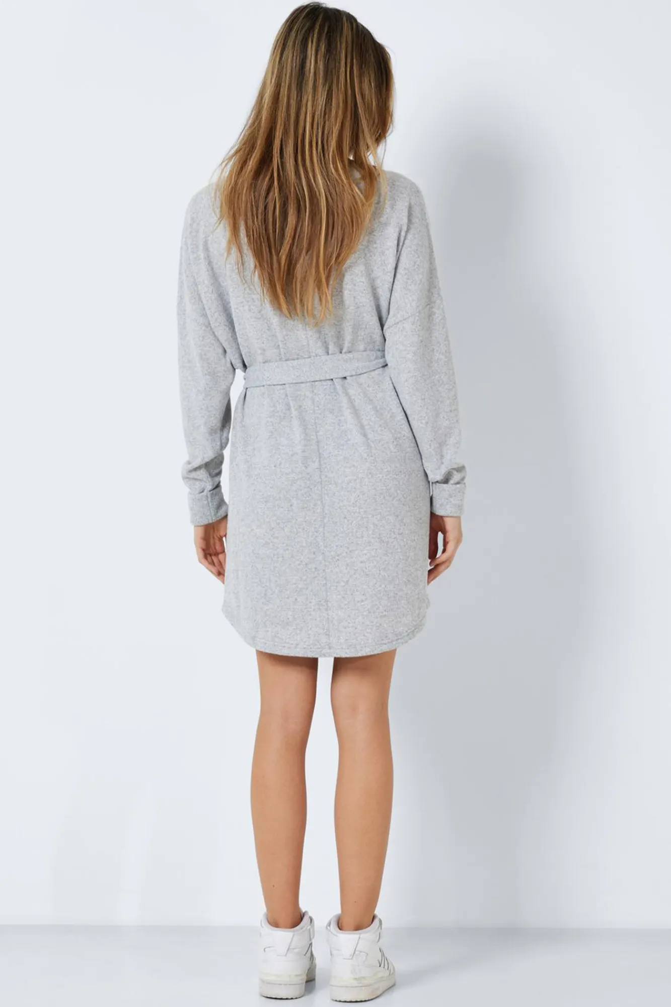 Noisy May Vestido Manga Larga Gris Claro
