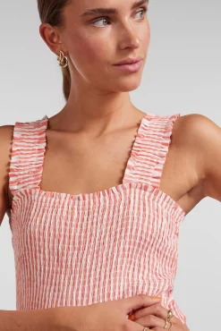 Pieces Vestido Midi Naranja Best