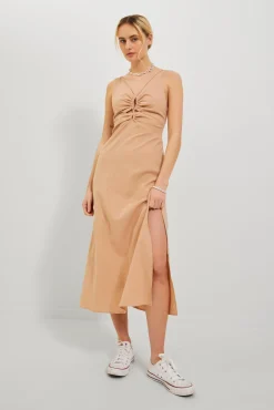 Jack & Jones Vestido Midi Marron Medio Best