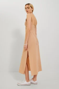 Jack & Jones Vestido Midi Marron Medio Best