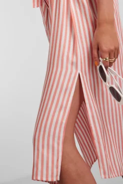 Pieces Vestido Midi Naranja New