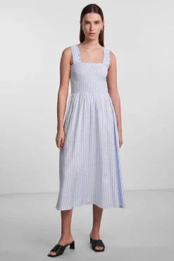 Pieces Vestido Midi Azul Medio Sale