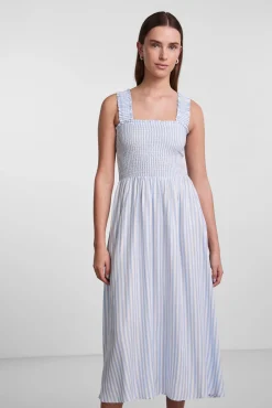 Pieces Vestido Midi Azul Medio Sale