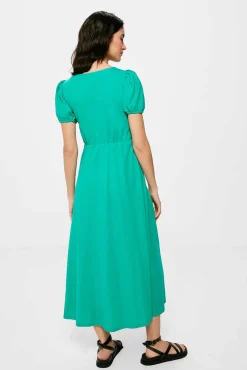 * Vestido Midi Arandela Verde Outlet