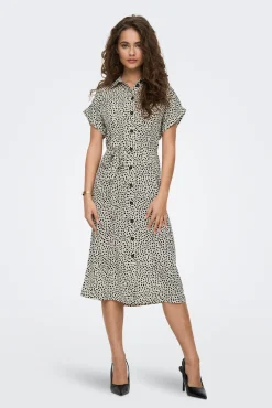 Only Vestido Midi Camisero Blanco Clearance