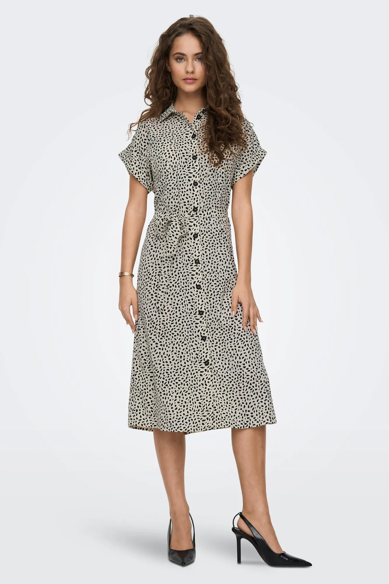Only Vestido Midi Camisero Blanco Clearance