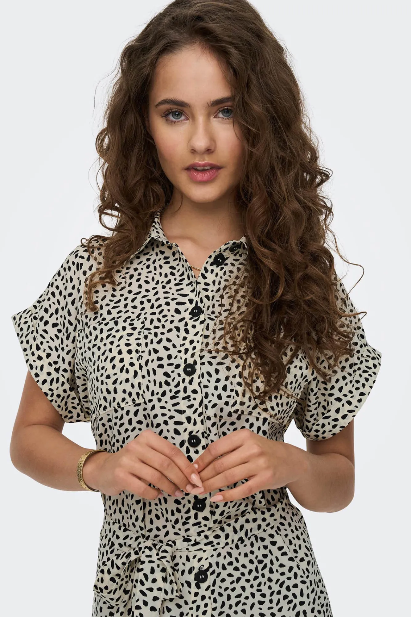 Only Vestido Midi Camisero Blanco Clearance