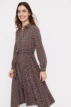Cortefiel Vestido Midi Camisero Multicolor Clearance
