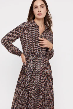 Cortefiel Vestido Midi Camisero Multicolor Clearance