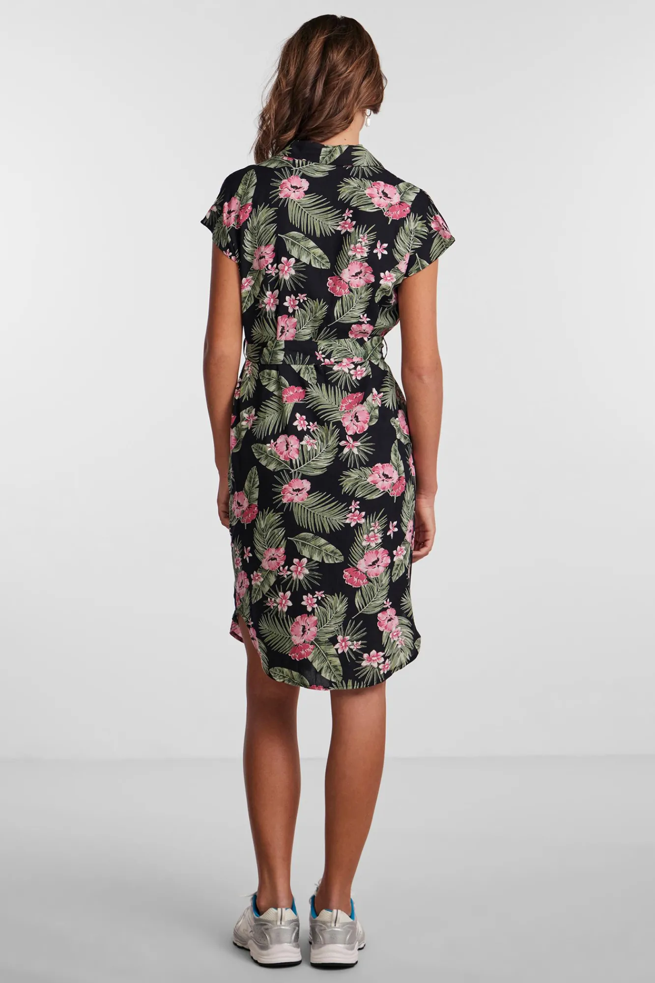 Pieces Vestido Midi Camisero. Estampado Verde Outlet