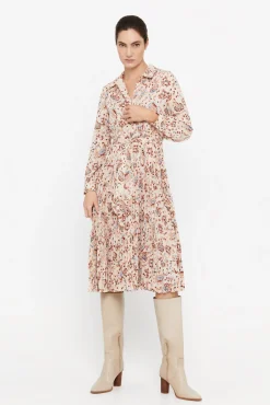 Cortefiel Vestido Midi Camisero Estampado Blanco New