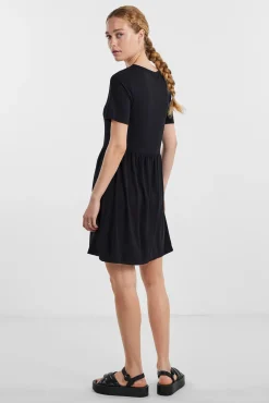 Pieces Vestido Midi Camisero. Negro Sale