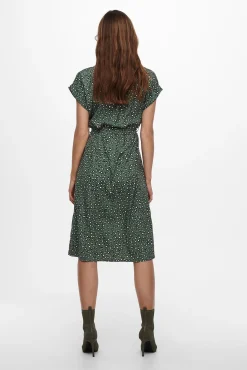 Only Vestido Midi Camisero Verde New