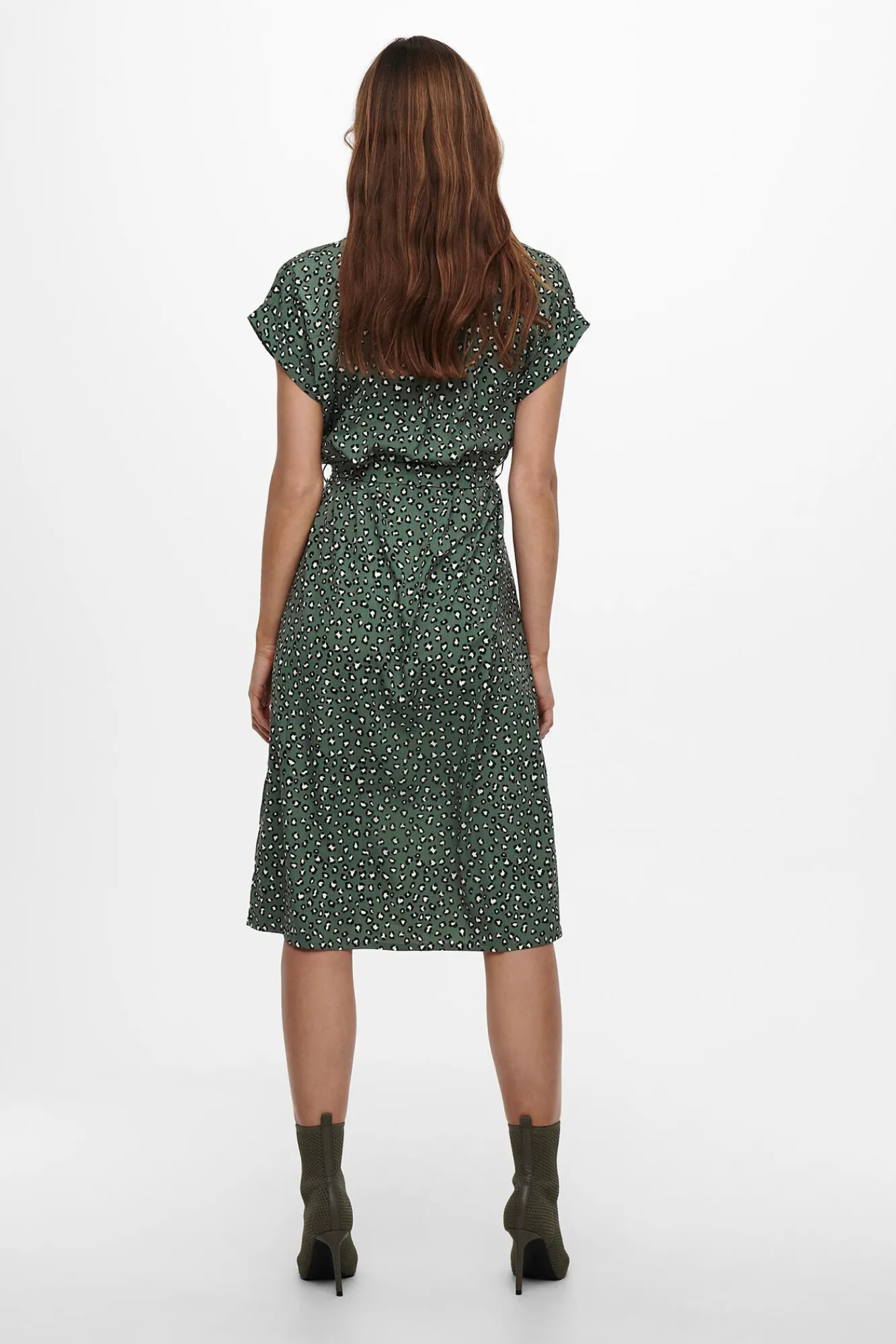 Only Vestido Midi Camisero Verde New