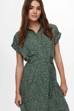 Only Vestido Midi Camisero Verde New
