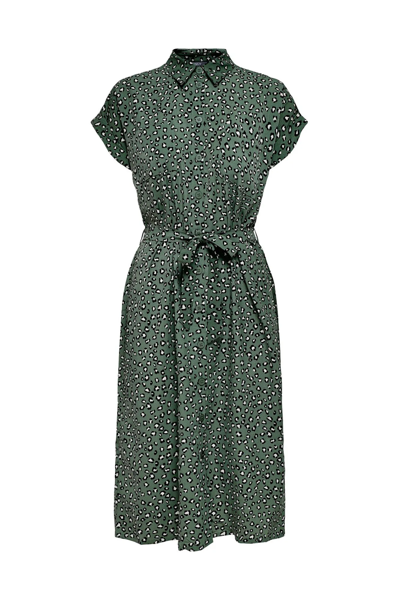 Only Vestido Midi Camisero Verde New