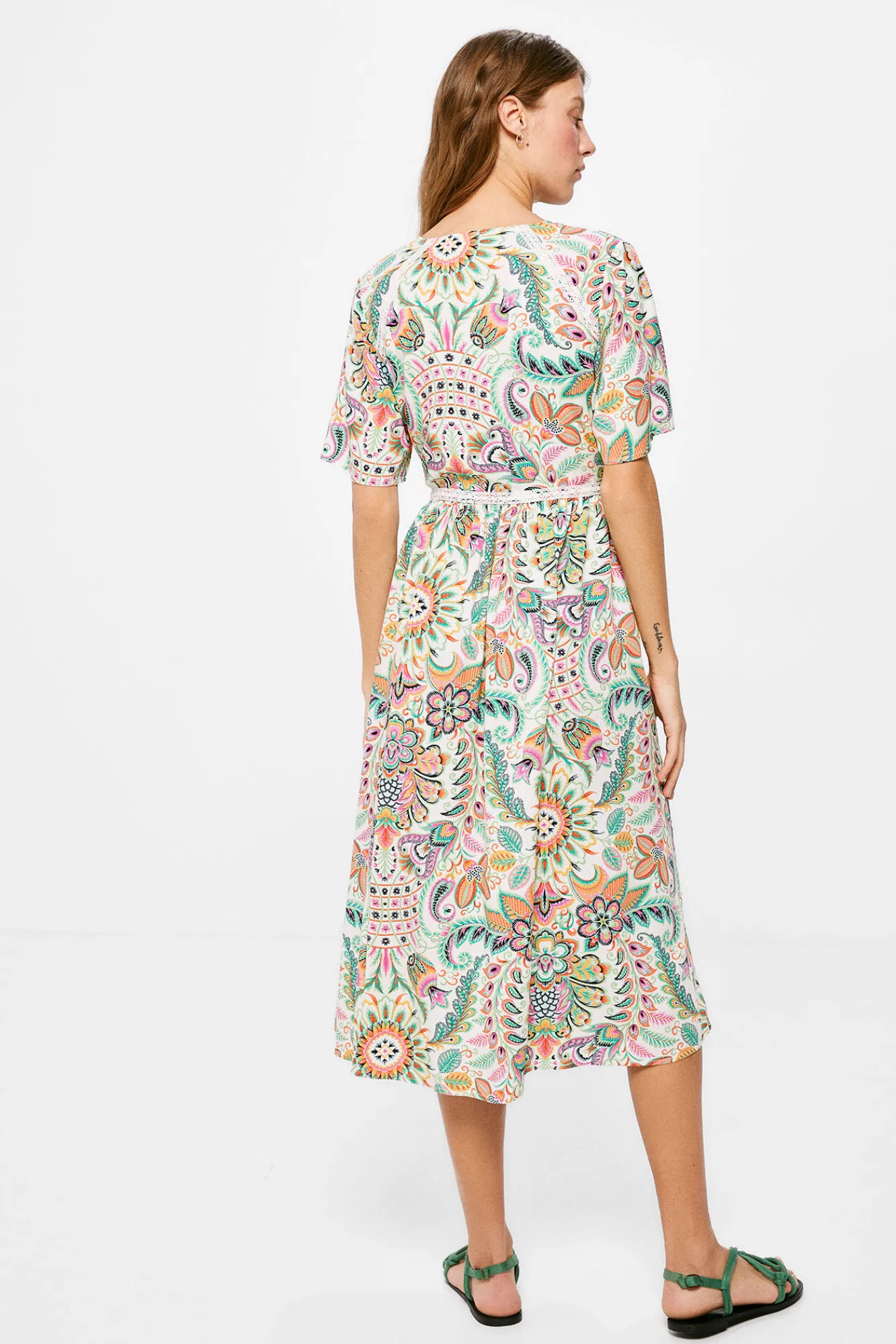 * Vestido Midi Camisero Laces Amarillo Online