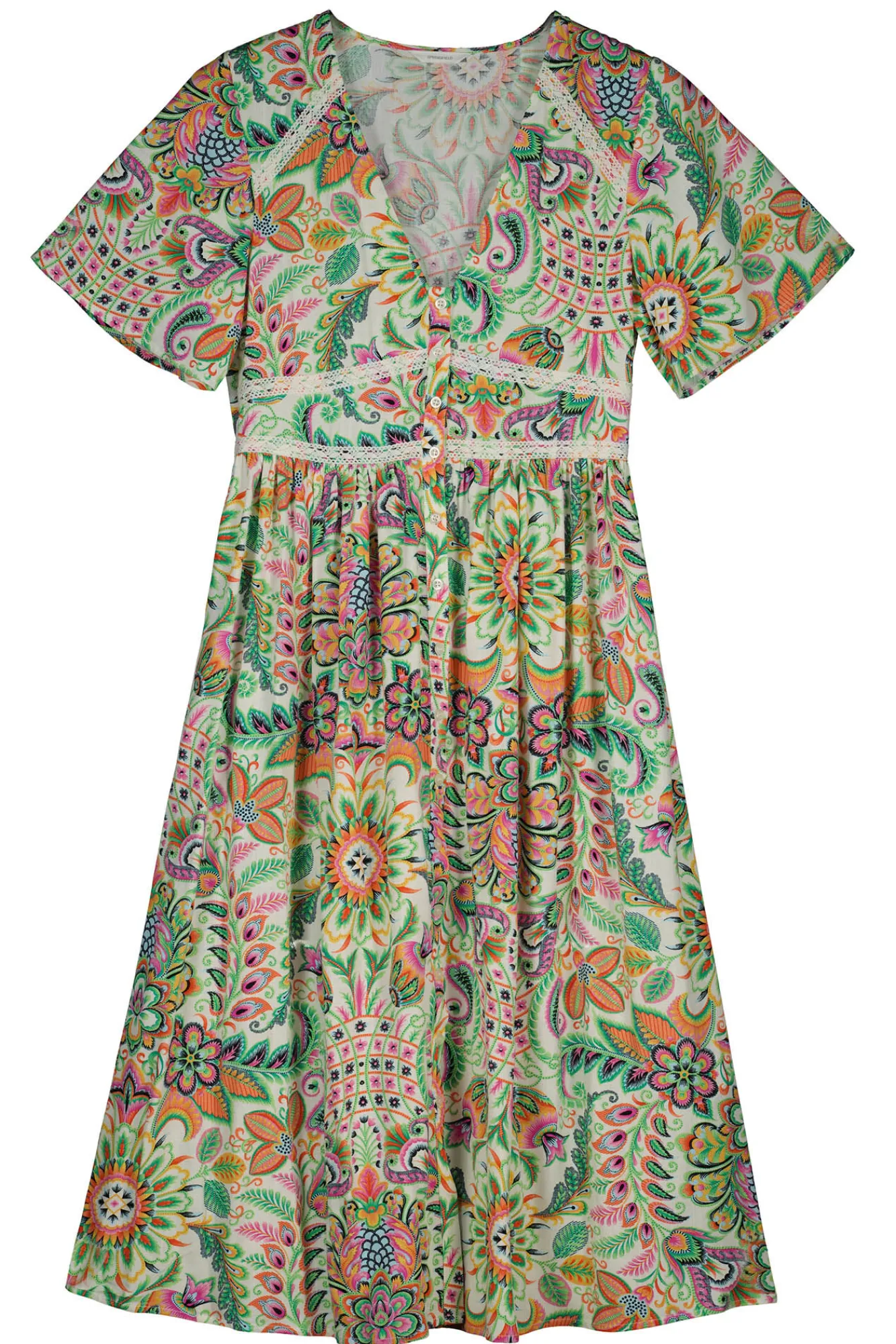 * Vestido Midi Camisero Laces Amarillo Online