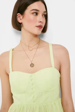 * Vestido Midi Corse Popelin Estampado Verde Discount