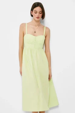 * Vestido Midi Corse Popelin Estampado Verde Discount